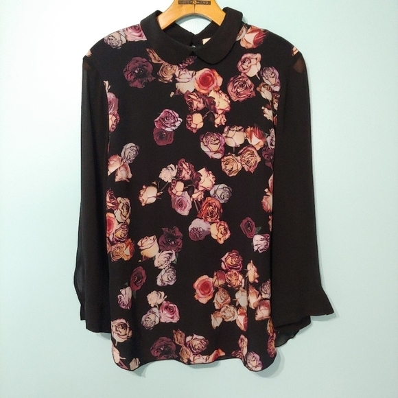 ARITZIA Wilfred Silk Floral Back Slit Blouse - Picture 1 of 12